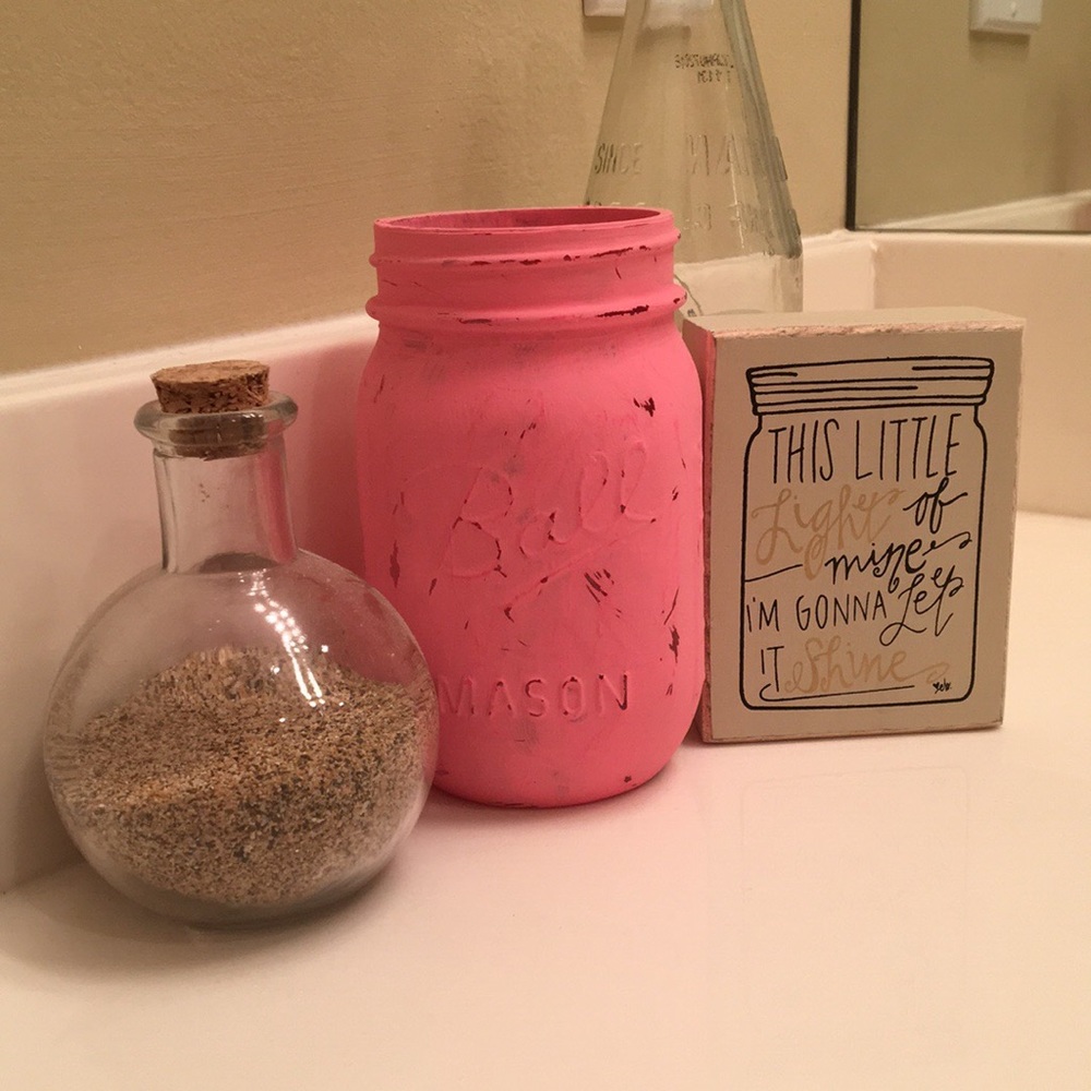 Handmade Distressed Mason jars